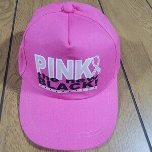 Breast Cancer Awareness Baseball Cap with Saying "PINK the new BLACK!"